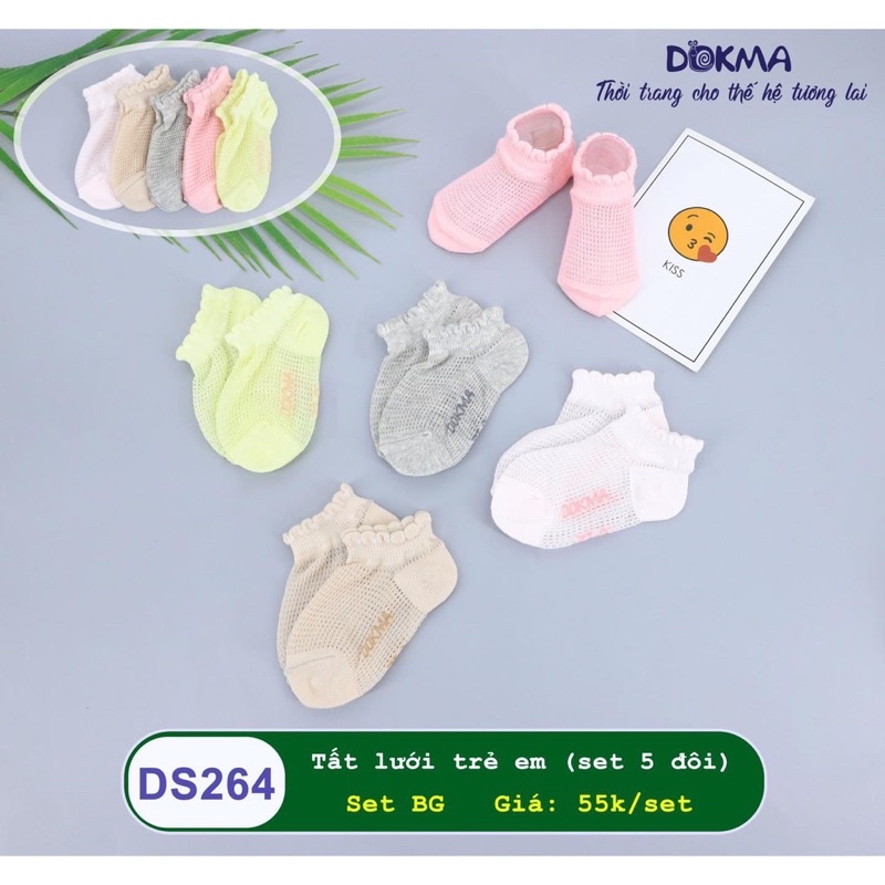 Sét 5 đôi tất lưới Dokma DS264 ( Size 6-12m)
