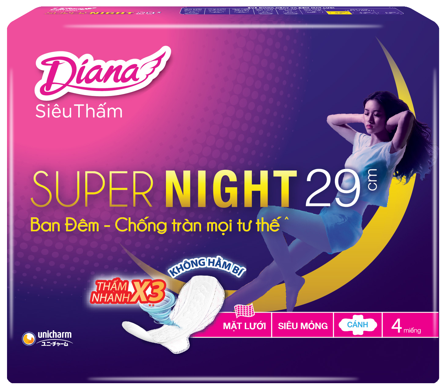 Băng Vệ Sinh Diana Super Night 29cm
