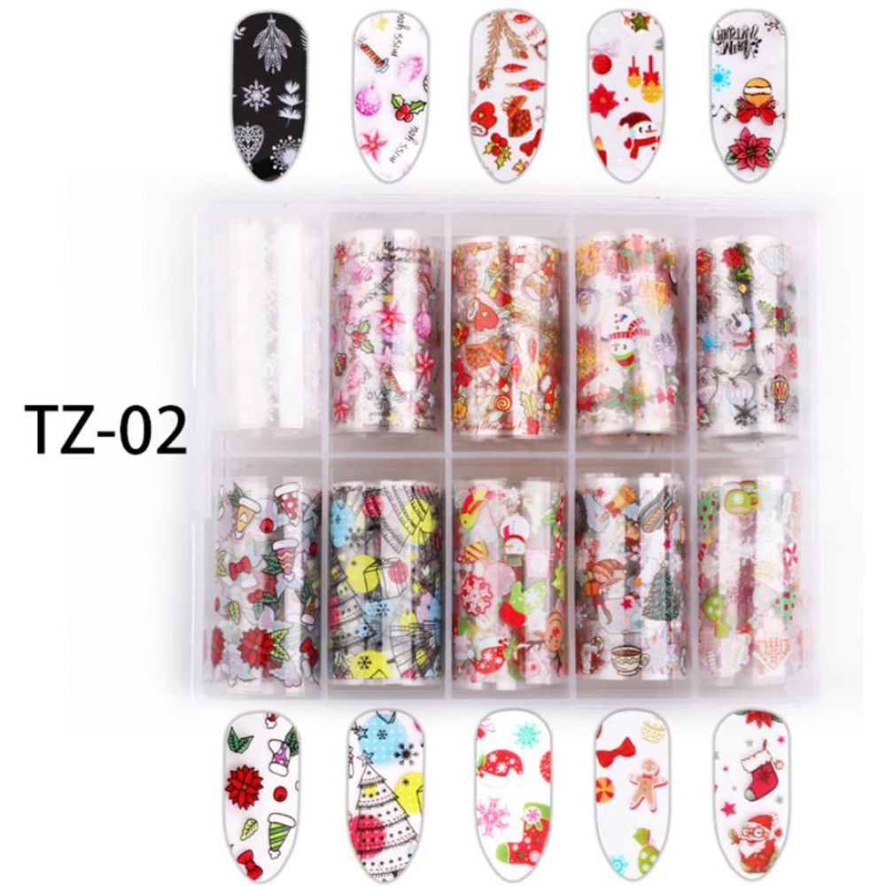 Set 10 Cuộn Giấy Foil Trang Trí Móng