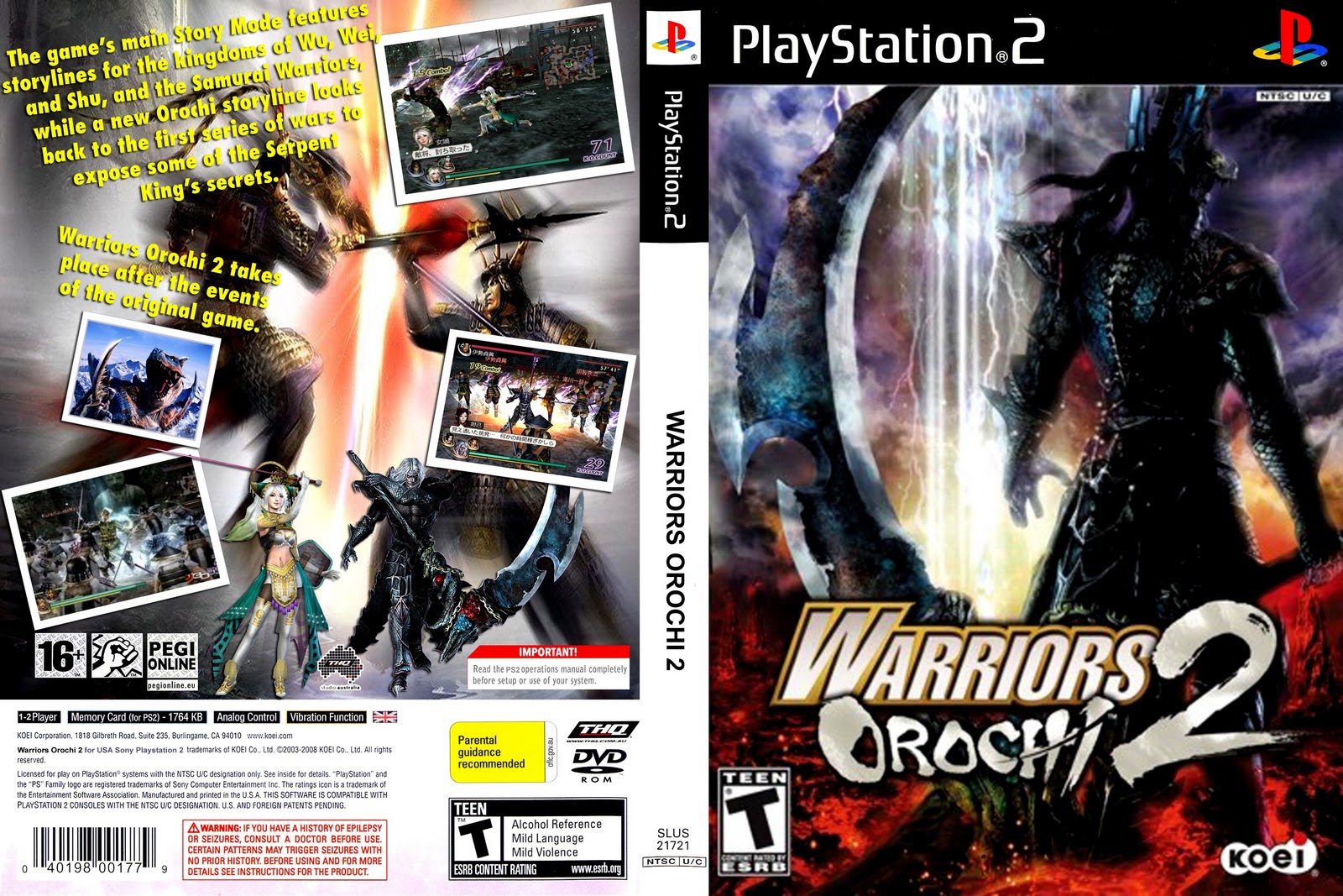 Đĩa game PS2, Warriors Orochi 2. cho PS2