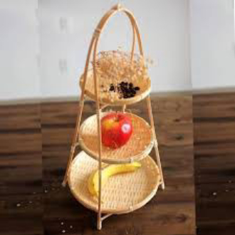 Mẹt tre tầng đựng đồ ăn, trang trí decor
