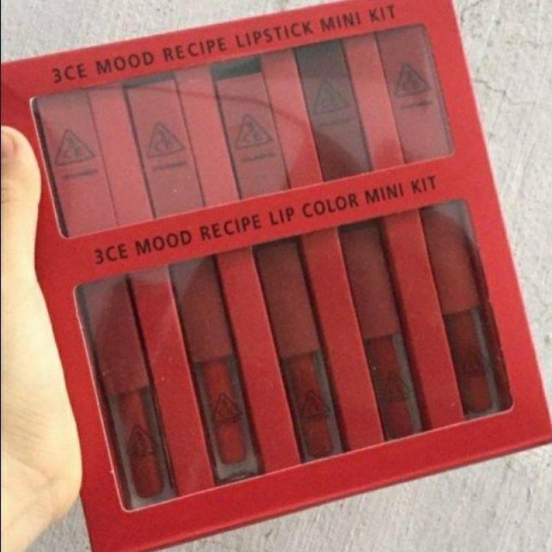Son Siêu Lì Gồm 5 Thỏi Sáp và 5 Thỏi Kem CAO CẤP