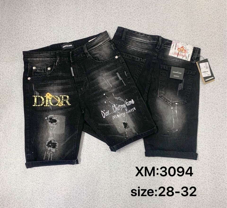 Quần short jean nam thêu LOGO chất bò vải dày form đẹp mẫu mới nhất cao cấp