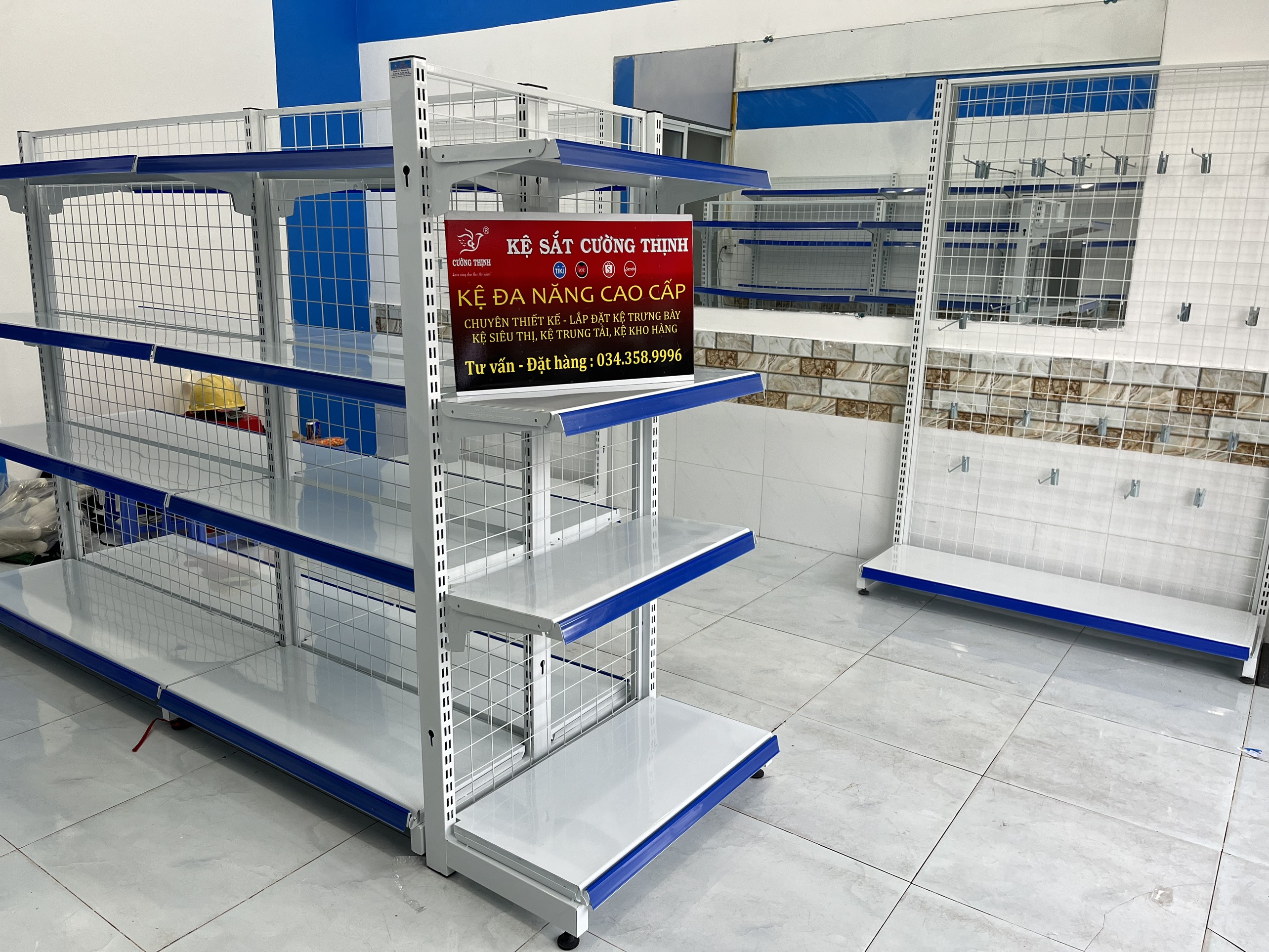 Kệ siêu thị đơn 4 tầng ( cao 1m5 x dài 1m2 x rộng 35cm) kệ siêu thị đa năng