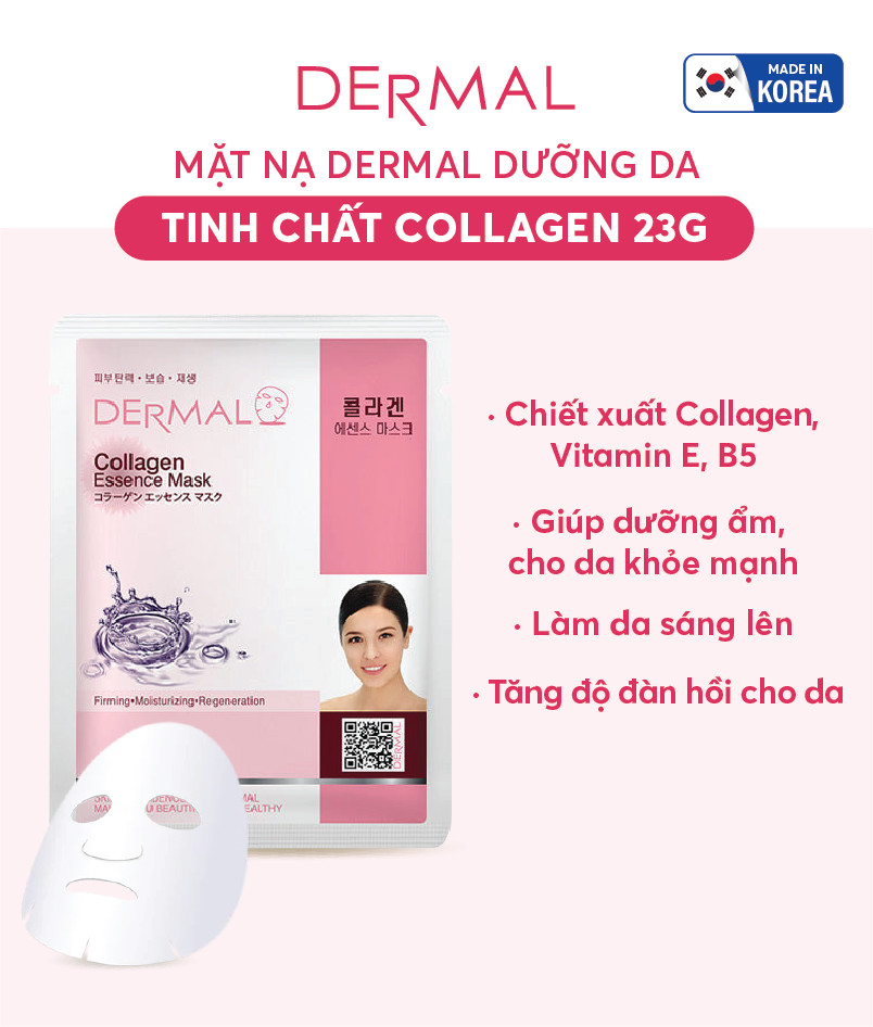 [ Mua 10 tặng 5 ] Mặt nạ Dermal dưỡng da tinh chất Collagen