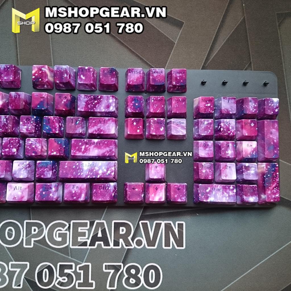 Keycap Galaxy tím abs doubleshot xuyên led oem profile 104 keycap