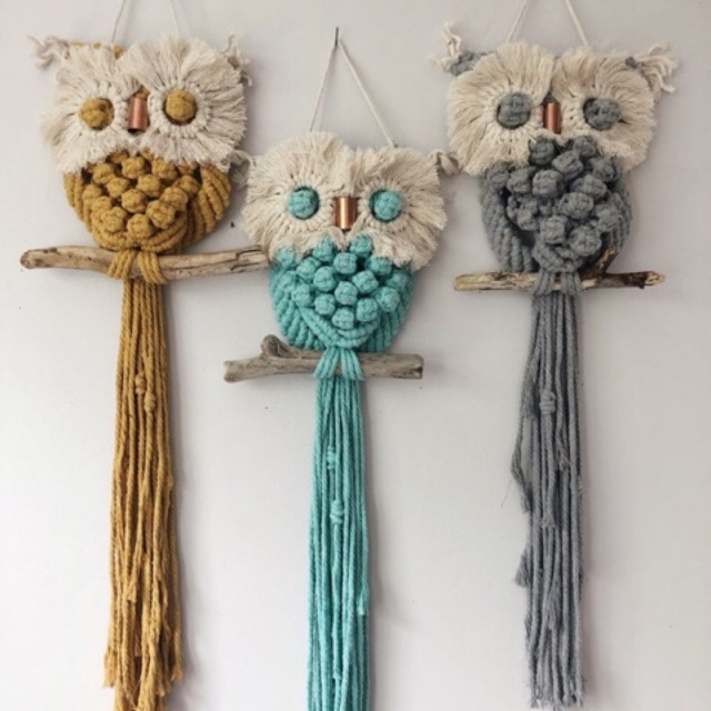 Trang trí nhà của hình cú macrame