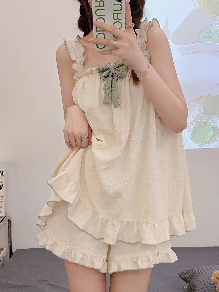 Bộ Ngủ Đũi 2 Dây Bèo Nơ