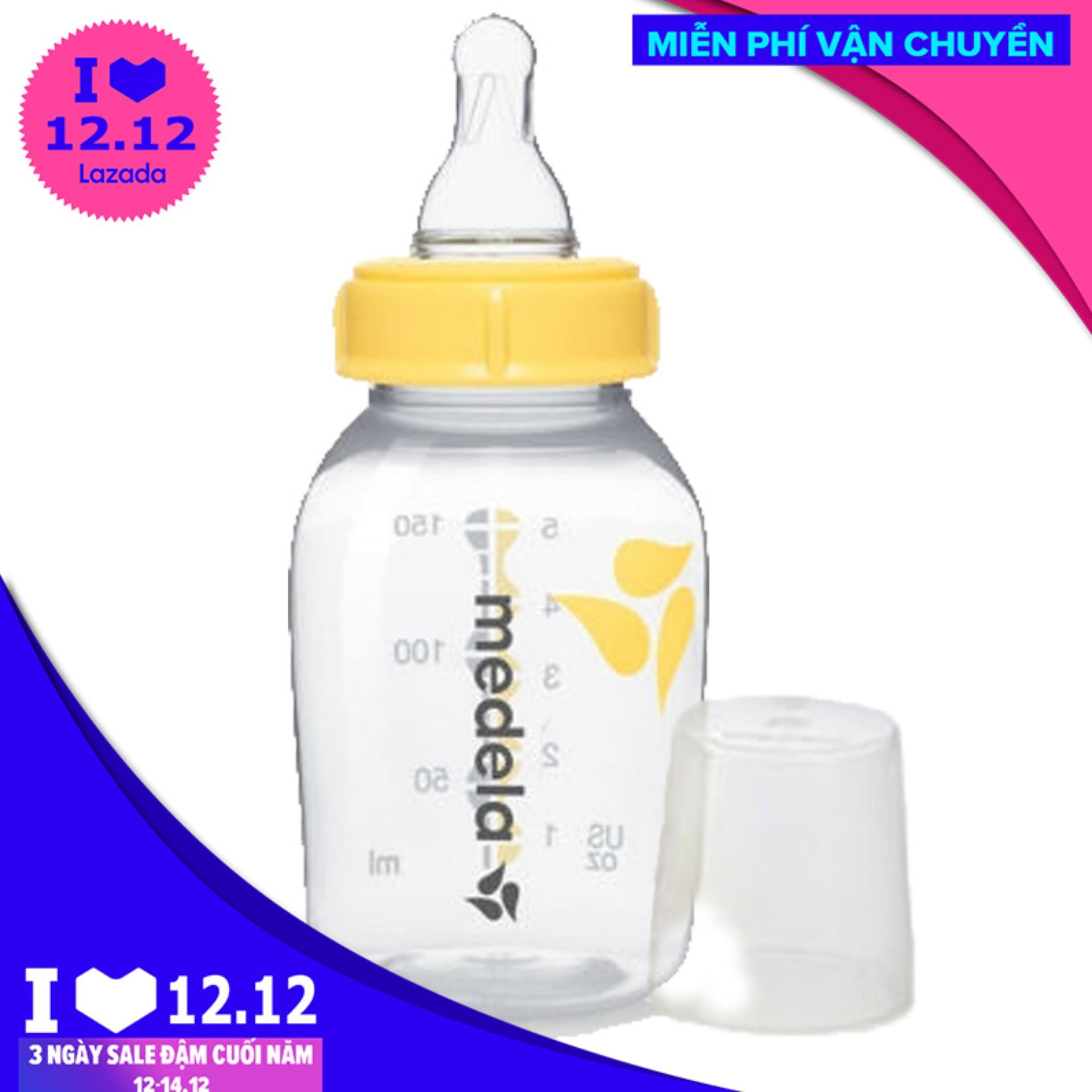 Bình sữa Medela 150 ml, ty mềm nhất cho trẻ sơ sinh