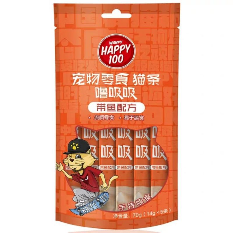 Súp thưởng cho mèo Happy 100 gói 5 thanh