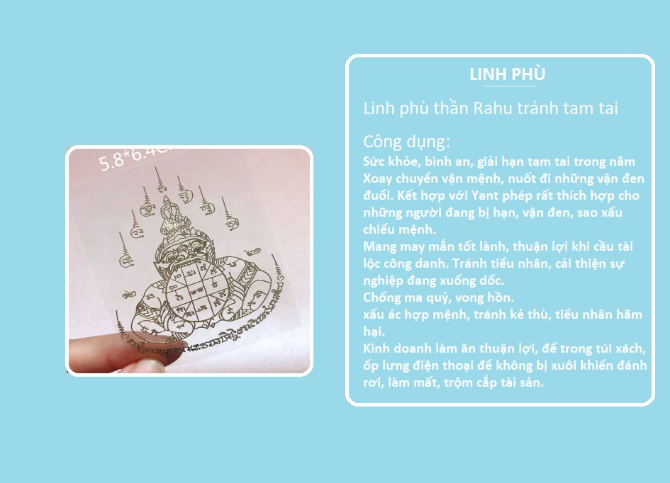 [HCM]MIẾNG DÁN ĐIỆN THOẠI LINH PHÙ rahu tránh tam tai vận xui thái lan dán điện thoại
