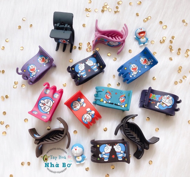 [HCM]Kẹp Tóc Càng Cua 5 Răng Hình Doraemon Doremon Nhiều Màu Sắc (Hình Thật Shop Tự Chụp)