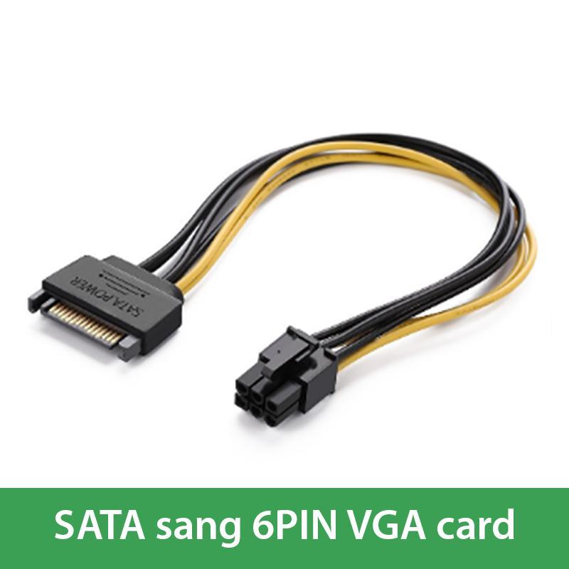 Cáp nguồn SATA sang 6PIN (cáp nguồn SATA sang VGA card 6PIN)-20Cm