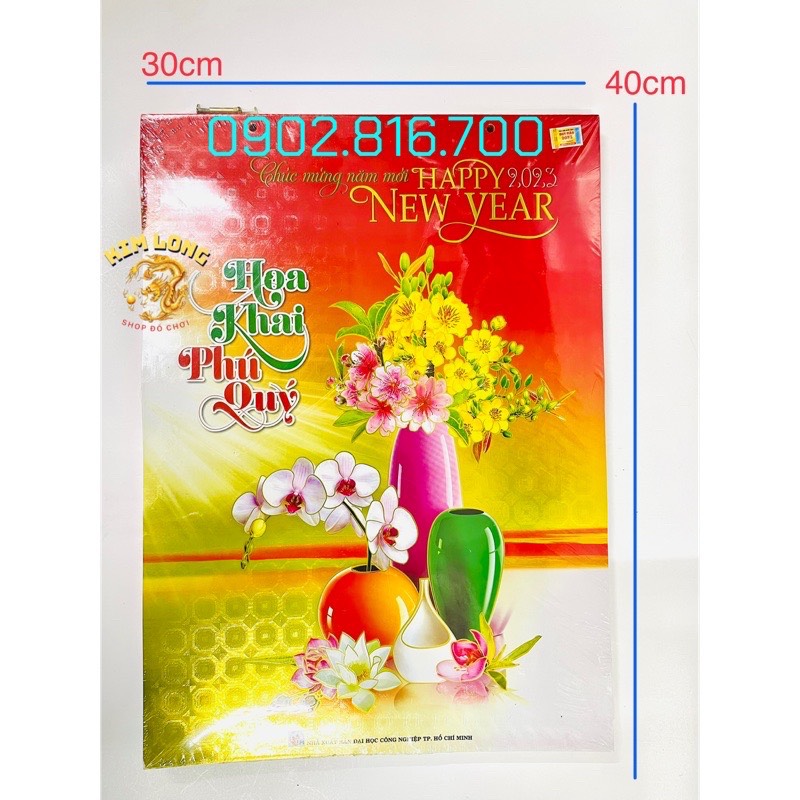 Lốc lịch GIÁP THÌN 2024 - lốc đại 14,5 x 20,5cm - 16 x 24cm - 20 x 30cm - 25 x 35cm - 30x40cm