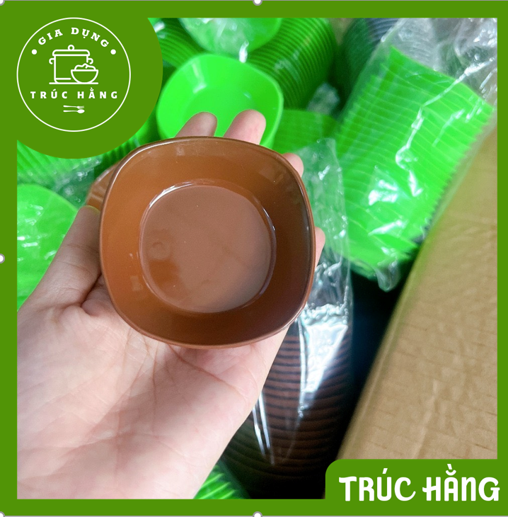 Chén Cạn Nhựa Vuông BKP 7CM Đựng Nước Chấm, Muối tiêu chanh tiện lợi- Chén nước chấm nhựa