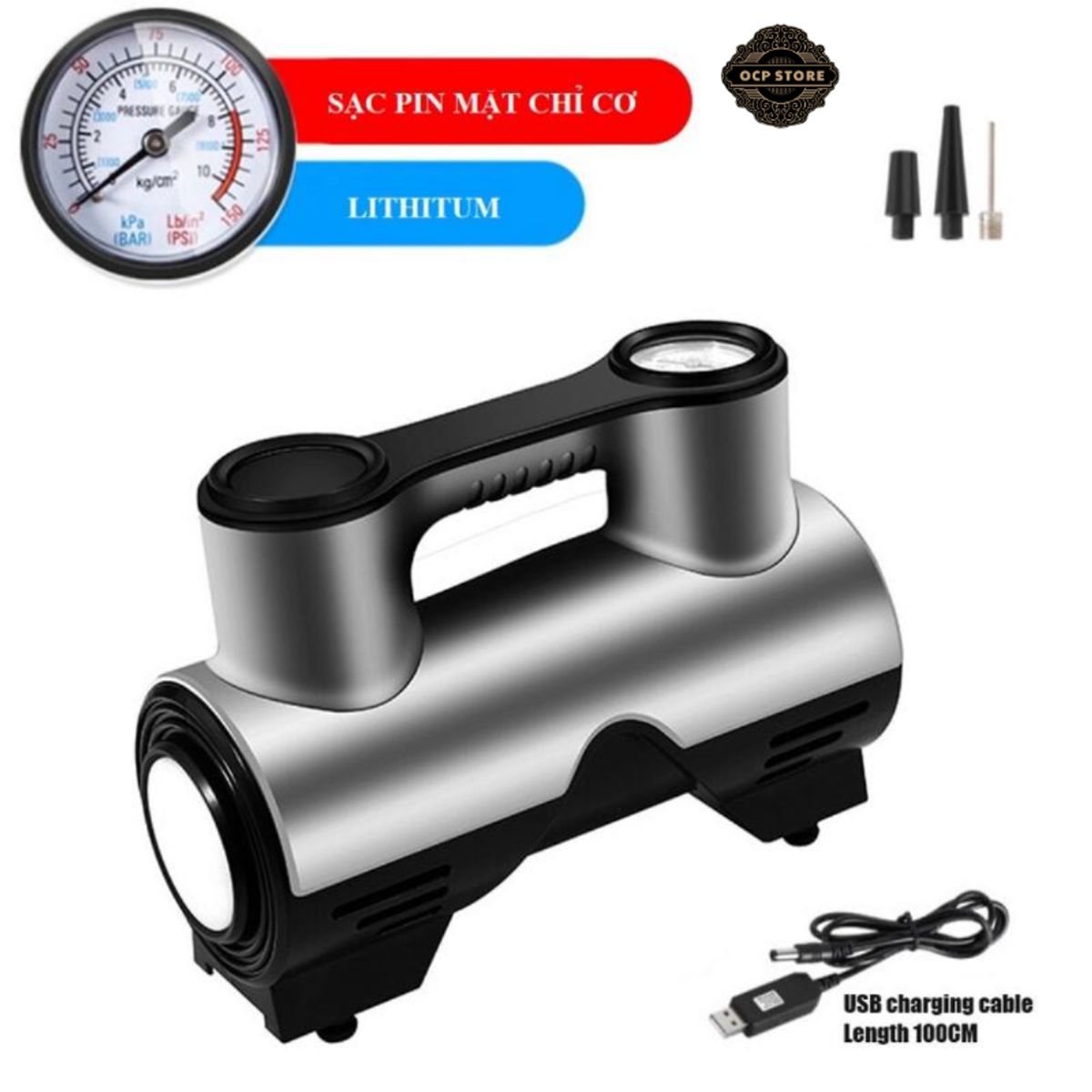 Bơm lốp ô tô máy bơm lốp ô tô điện 12v công suất cao di động cho xe hơi máy nén khí ô tô - máy bơm lốp xe điện cầm tay - bơm hơi ô tô 12v