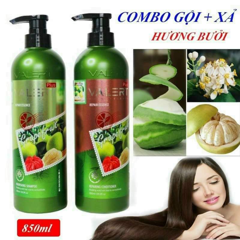 Combo dầu gội xả tinh chất bưởi Grapefruit Valert