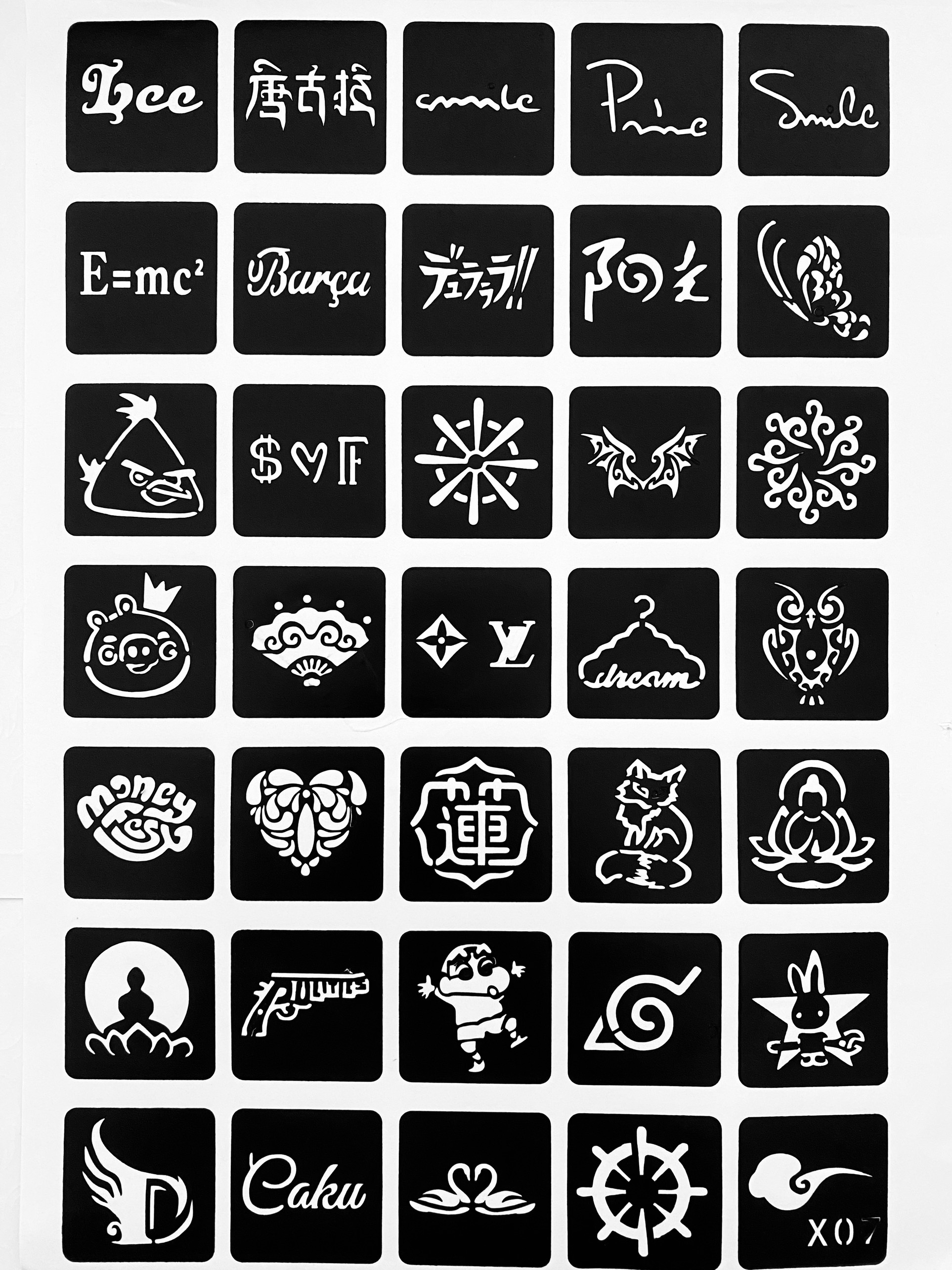 35-40 Khuôn Xăm Tattoo / 1 TẤM A4 (Không kèm mực xăm)