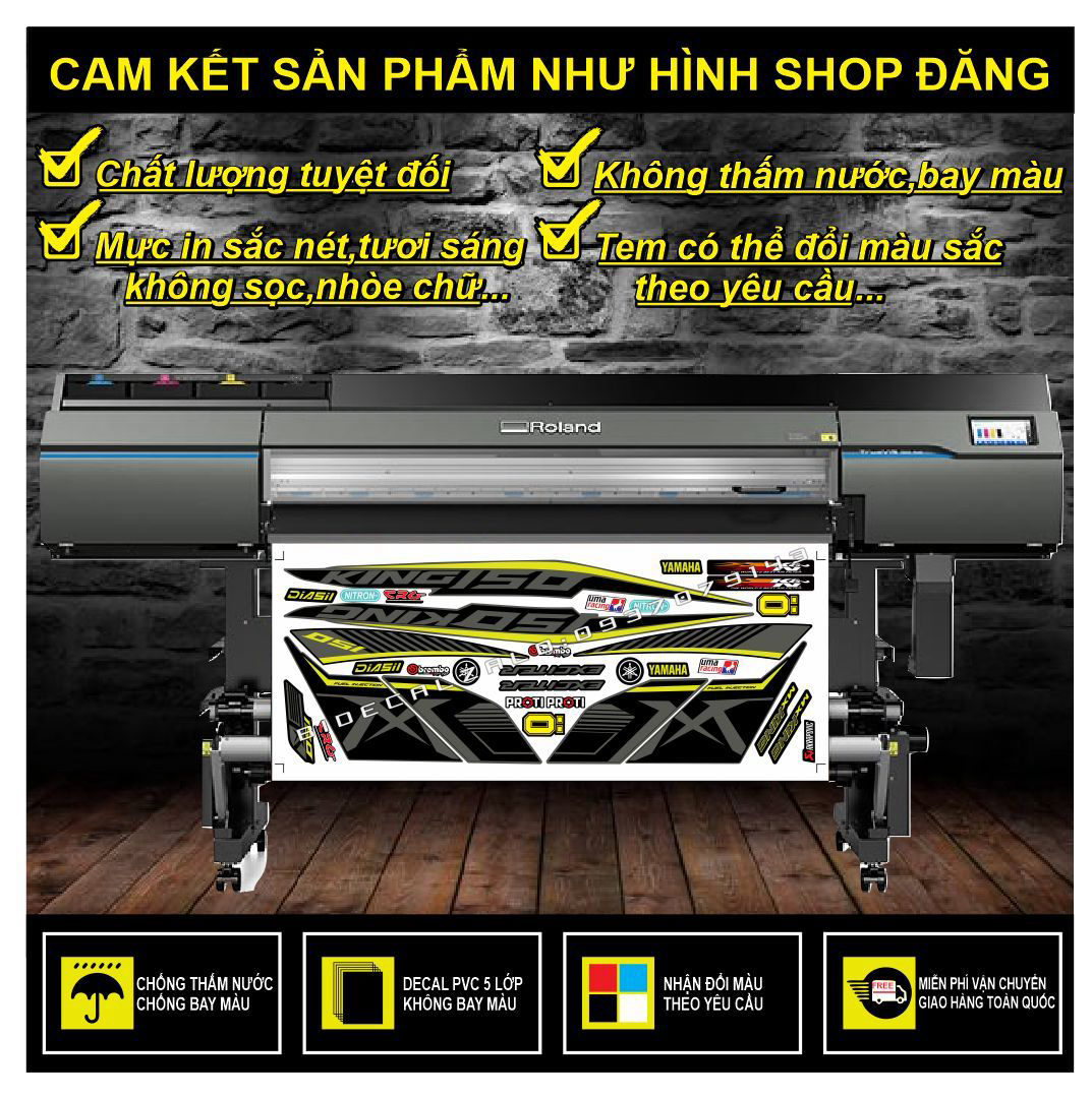TEM RỜI EXCITER 150 MXKING DÁN XE ĐEN NHÁM