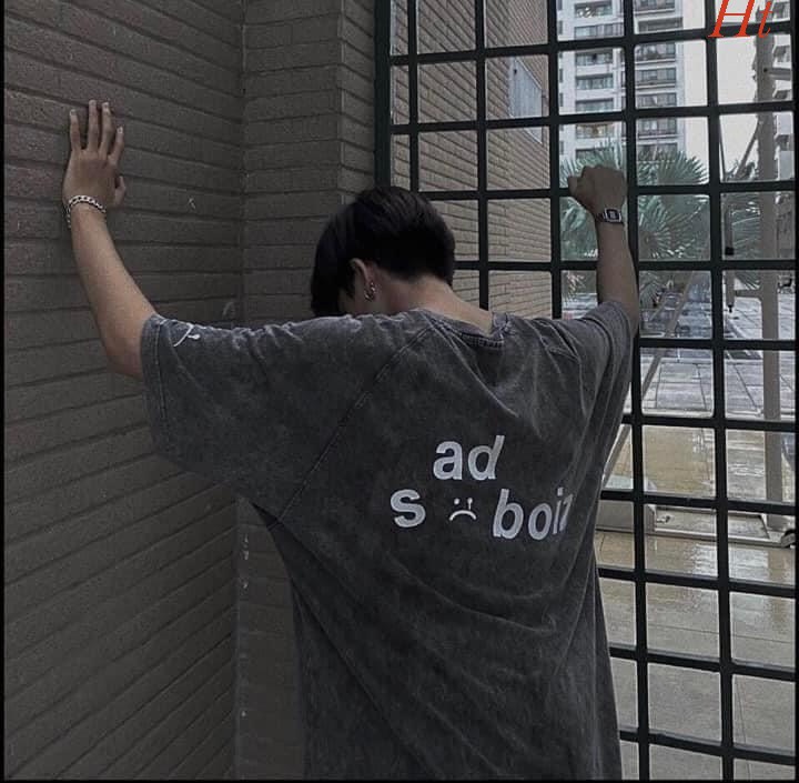 Áo thun tay lỡ Unisex Sadboi loang hot hit, áo phông form rộng