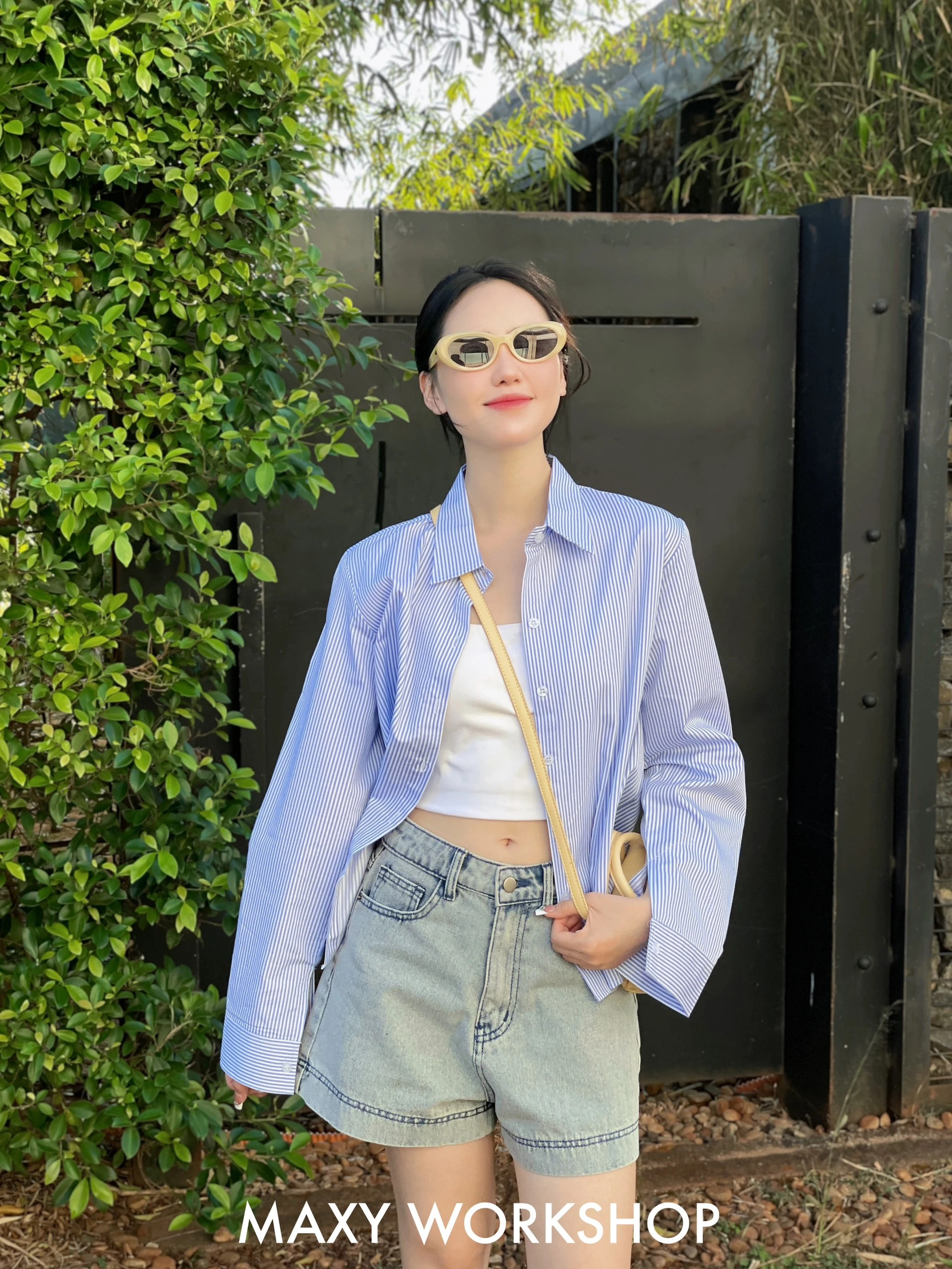Áo sơ mi nữ Hàn Quốc tay dài Basic Shirt Maxy Workshop