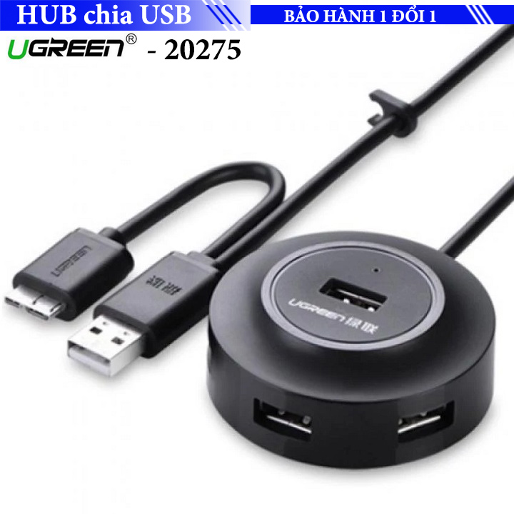 Hub USB UGREEN 20275 4 Cổng USB - Tích Hợp OTG Micro USB 3.0 (Samsung Galaxy S5/Note 3)