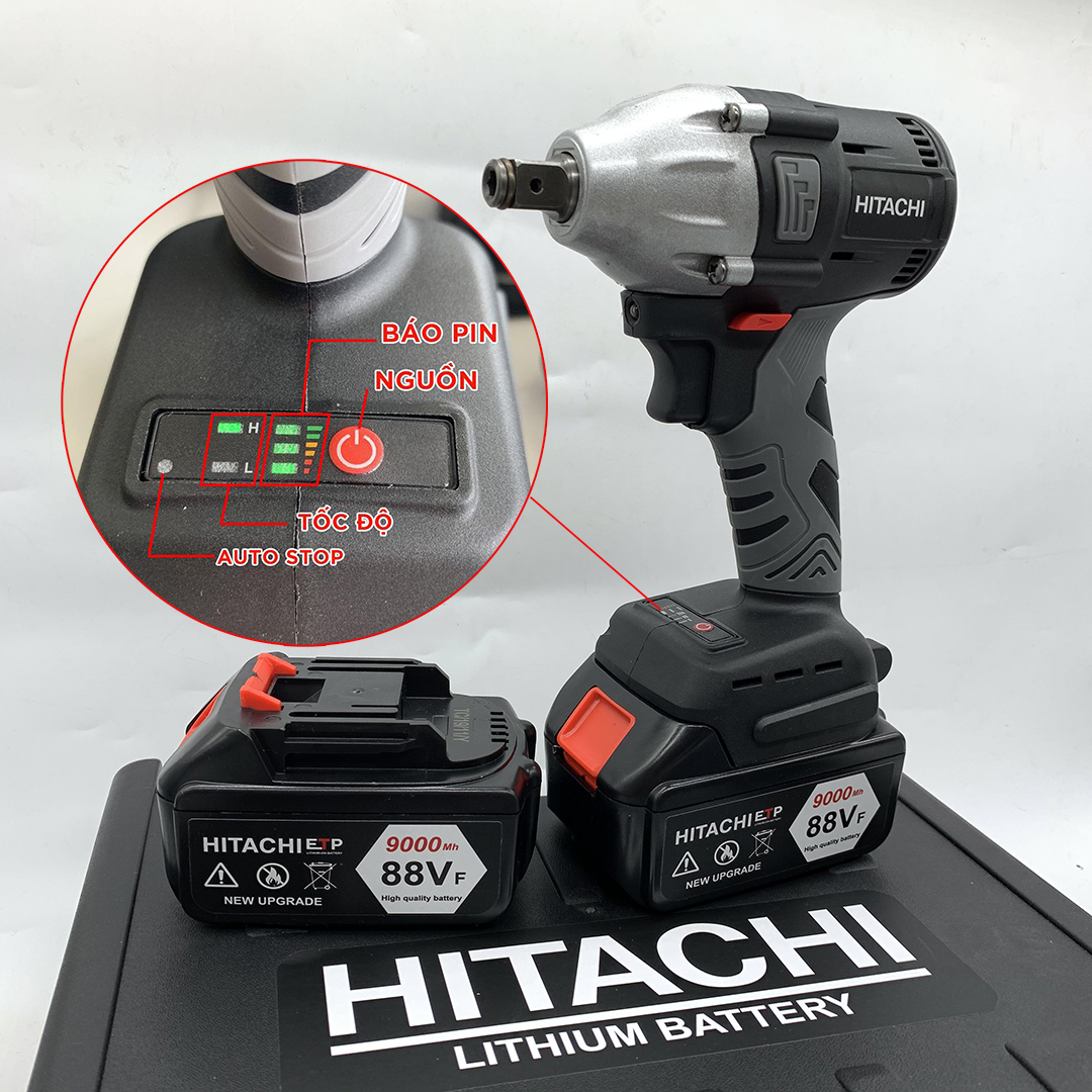 máy siết bulong hitachi 88v 2 pin