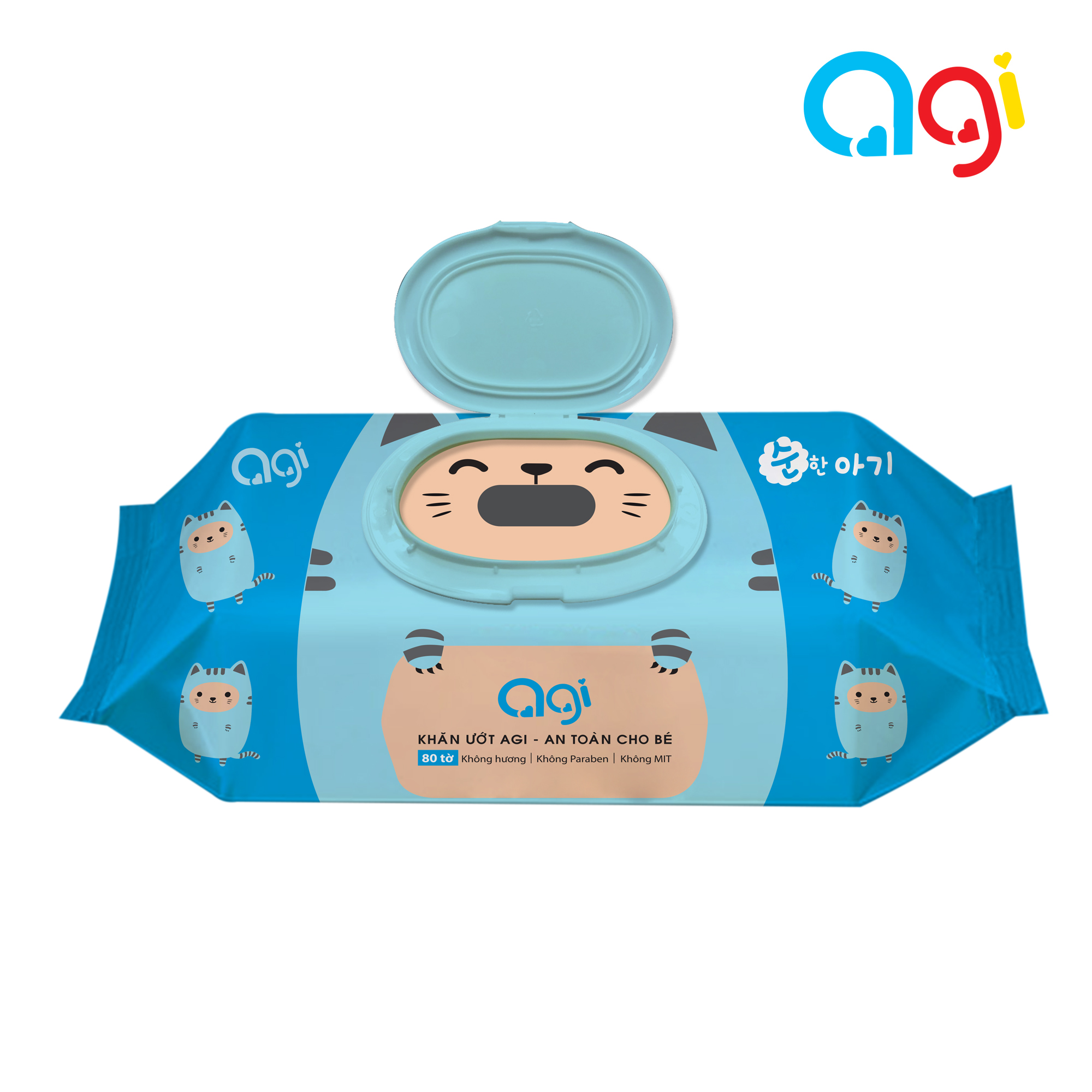 [HCM]Gói 80 tờ khăn ướt agi không mùi