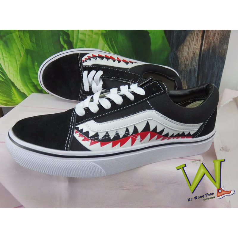 [Fullbox,Bill + Tất] Giày Vans Old Skool Cá mập Đen trắng 36-43