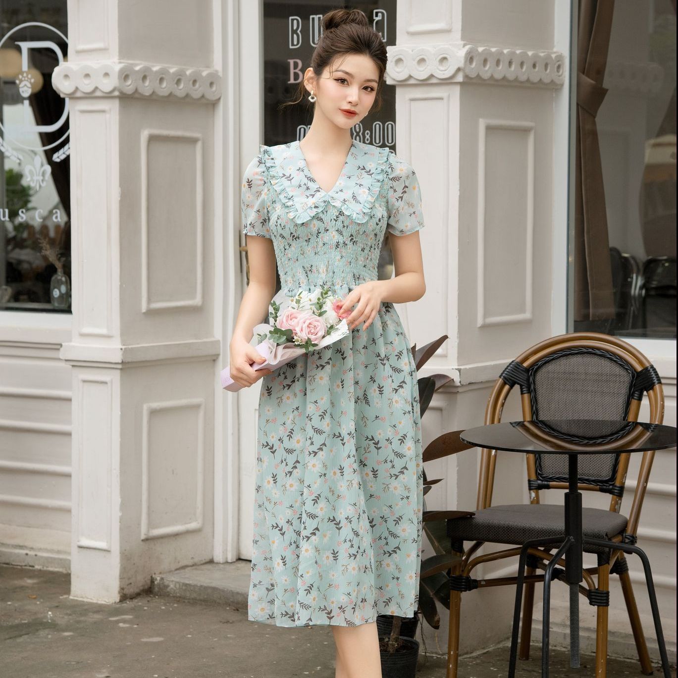 Voucher siêu sale 15% olv - đầm giselle floral dress