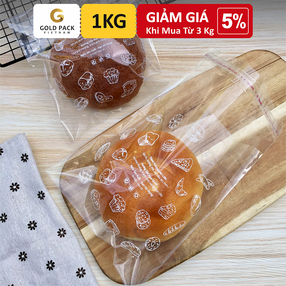 Túi Nilon Dán Keo Đựng Bánh - 1kg  [Gold Pack Viet Nam]
