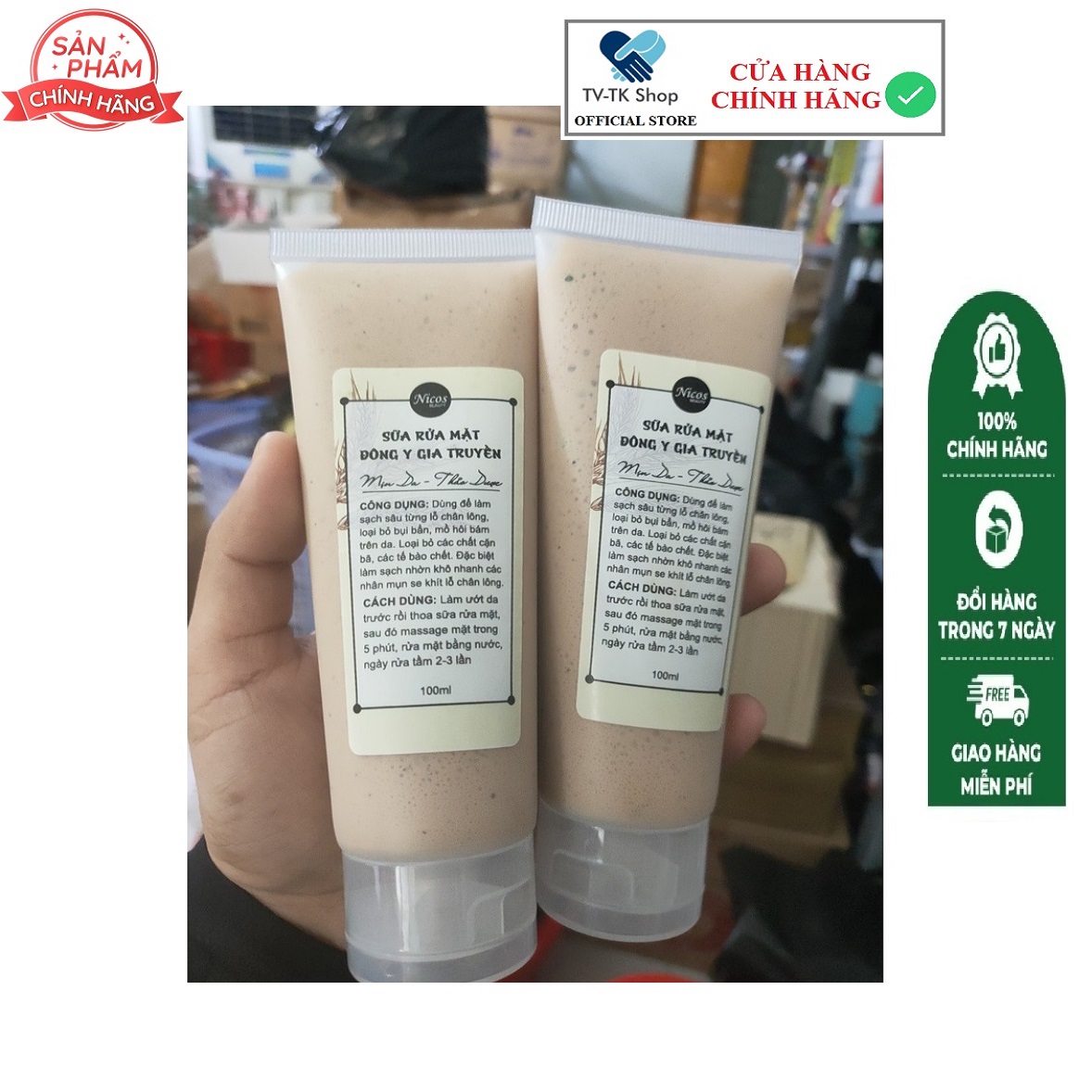 Bộ 2 Chai Sữa Rửa Mặt Trắng Da Đông Y Gia Truyền Cao Cấp - Mẫu mới