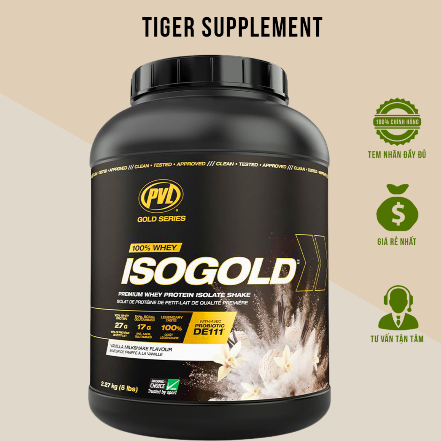 Iso Gold PVL 5lbs - Sữa tăng cơ siêu tinh khiết