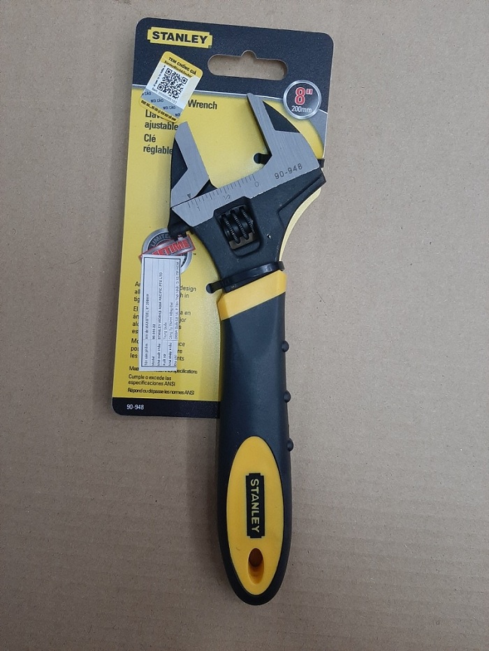Mỏ lết 8inch Stanley 90-948 (Đen vàng)