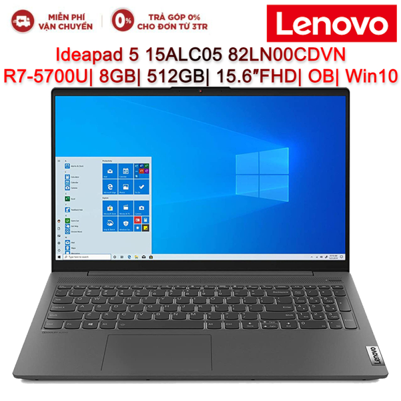 Bảng giá Laptop LENOVO Ideapad 5 15ALC05 82LN00CDVN R7-5700U| 8GB| 512GB| 15.6″FHD| OB| Win10 Phong Vũ