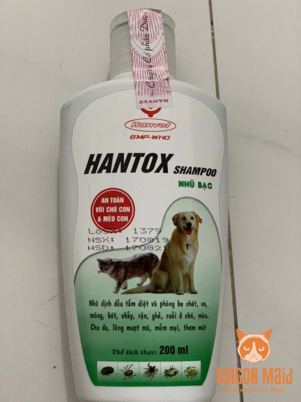 Sữa tắm diệt bọ chét ve rận trên chó mèo Hantox 200ml