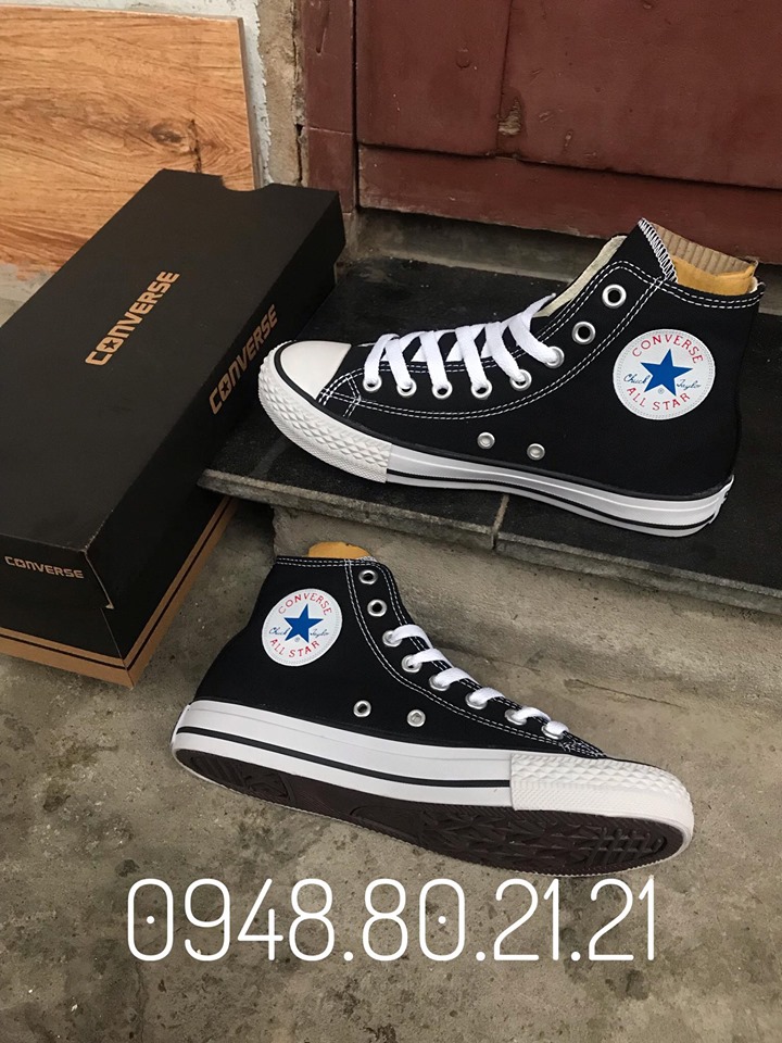 GIÀY CONVERSE ĐEN CAO CỔ (Full box, tag)
