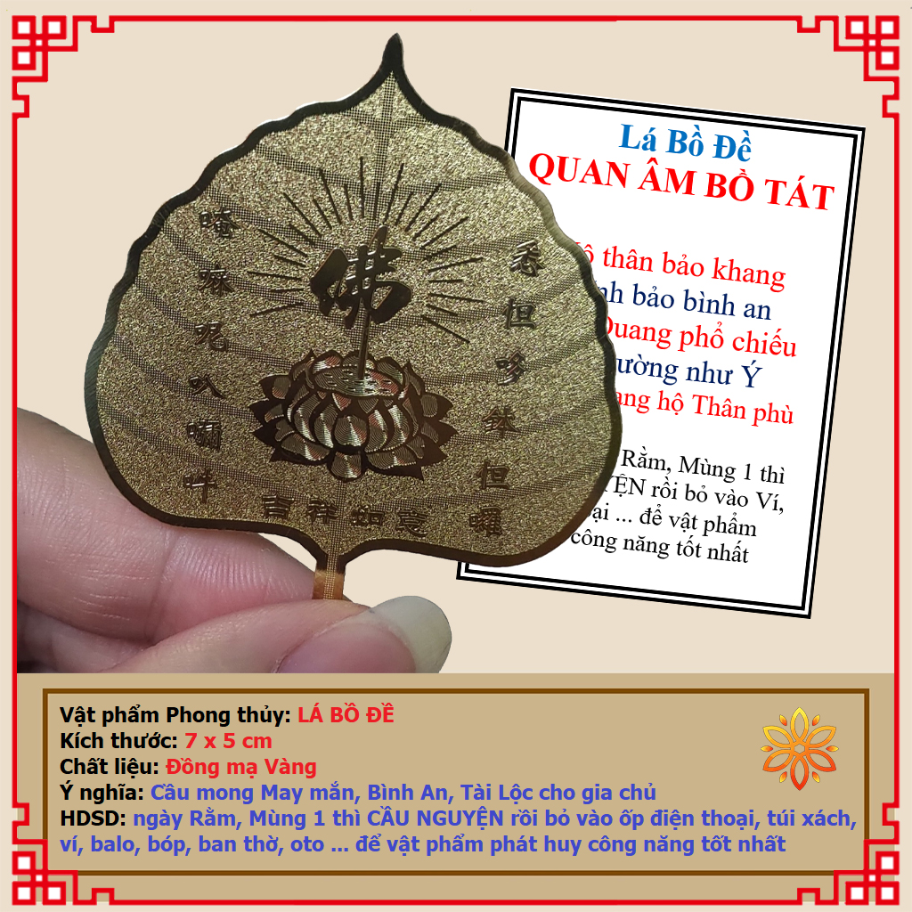Lá Bồ Đề Cầu May Mắn, Bình An