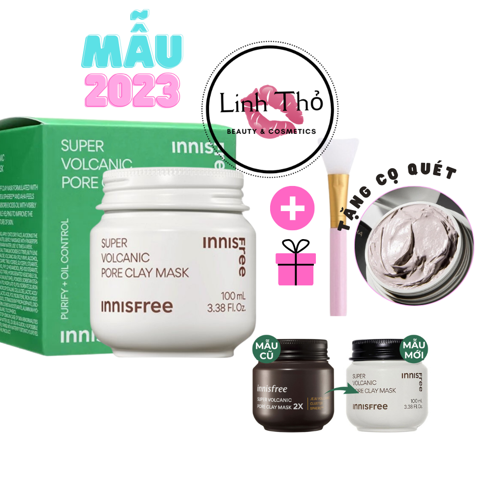 [TẶNG CỌ]Mặt Nạ Đất Sét Innisfree Super Volcanic Pore Clay Mask 2X Tro Núi Lửa