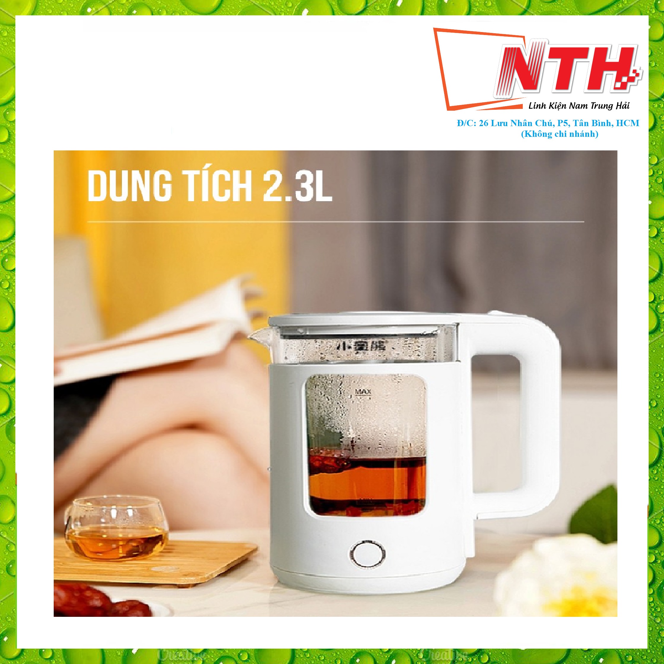 Ấm đun siêu tốc thuỷ tinh cao cấp