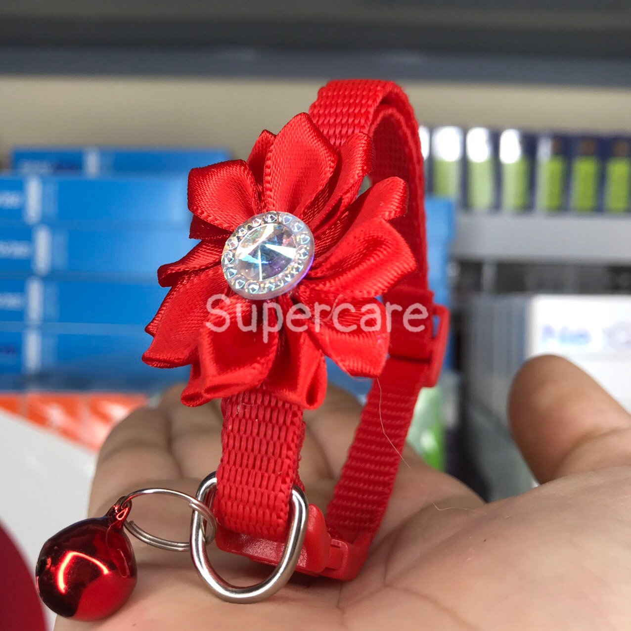 [Hoàn tiền 10%] [CÓ HỎA TỐC] Vòng Cổ Đính Hoa Điệu Đà Cho Thú Cưng (Màu đỏ)