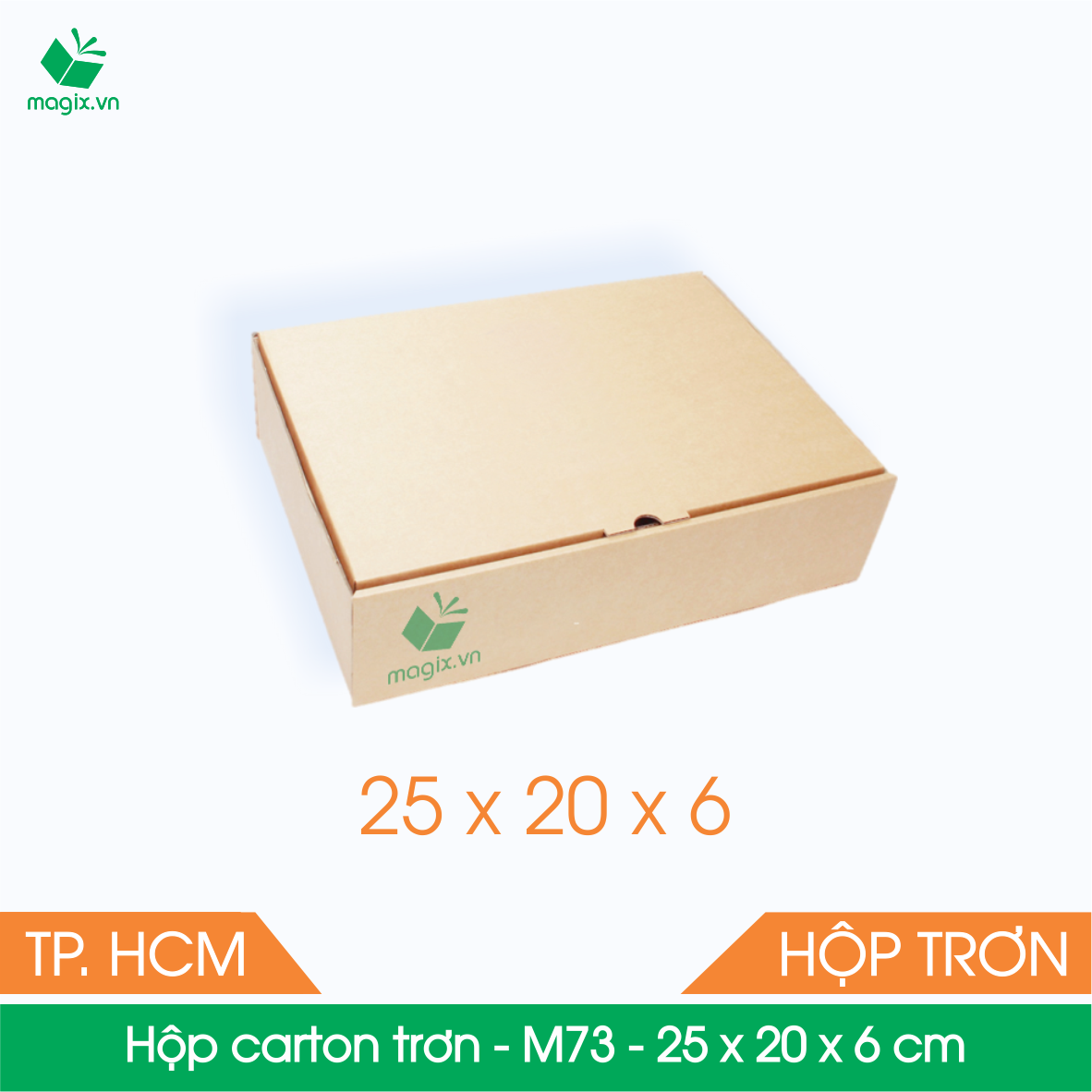 M73 - 25 x 20 x 6 cm - 25 Thùng hộp carton trơn đóng hàng