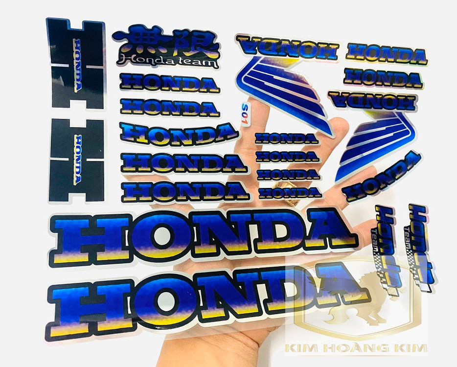 Tem Decal Crom Honda Cánh Chim 7 màu dán Sticker trang trí
