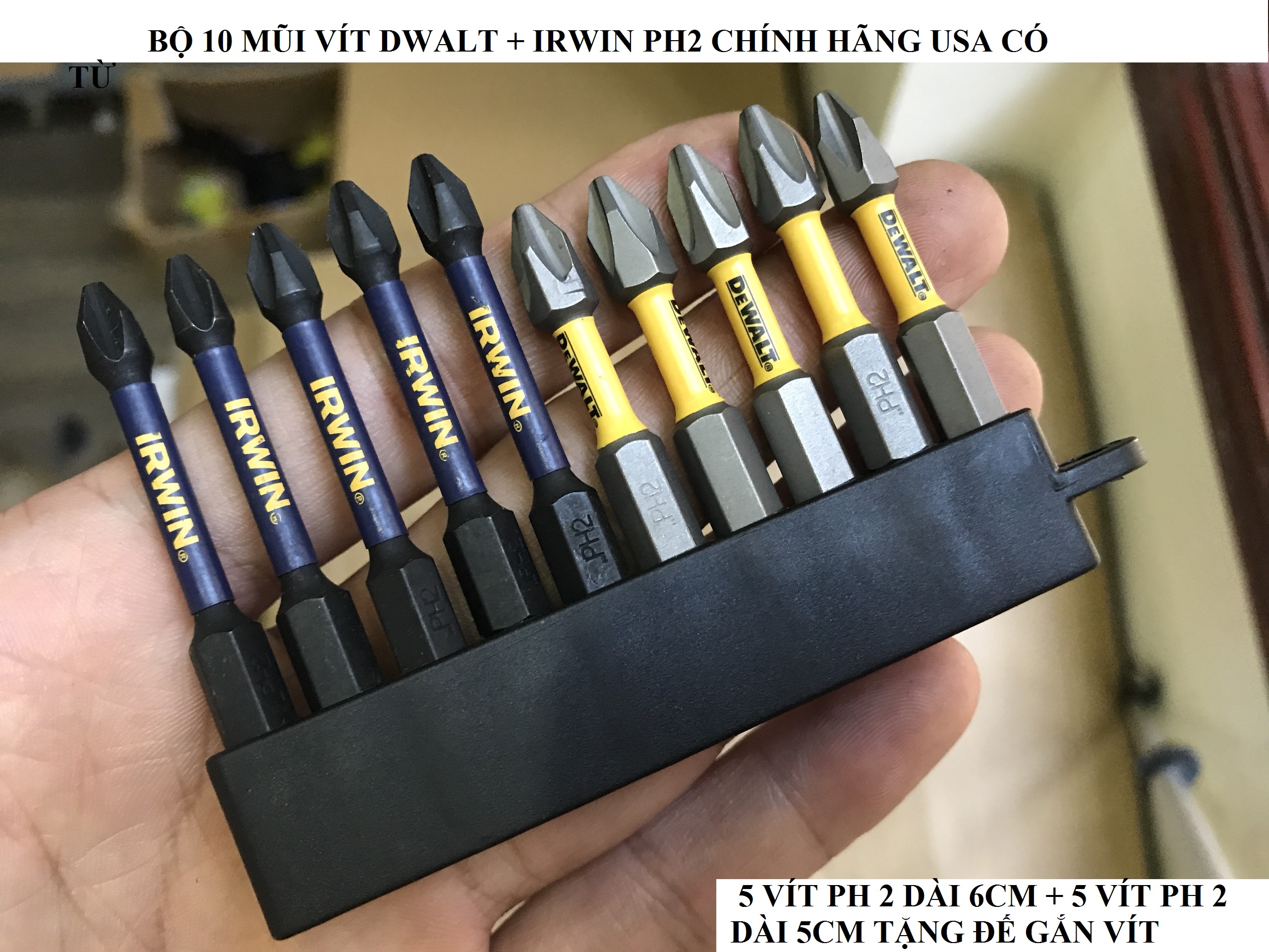 Bộ 10 Mũi vít  hàng bãi nhật chính hãng Ph2