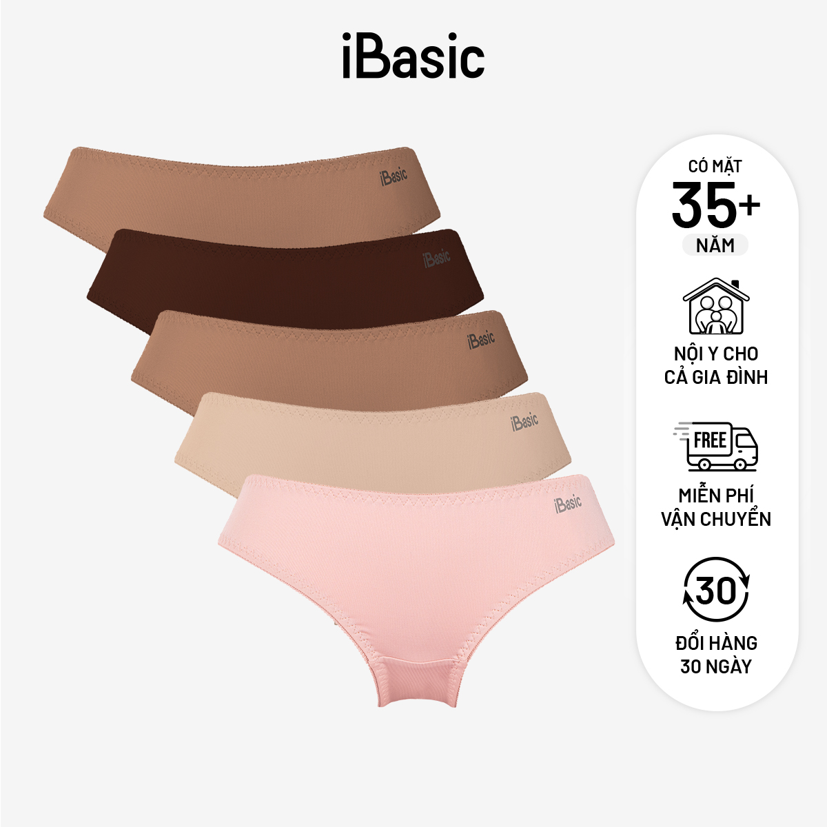 Combo 5 quần lót nữ iBasic bikini PANW130
