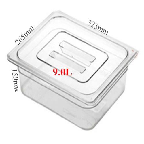 Khay container nhựa GN có nắp size 1/2x150