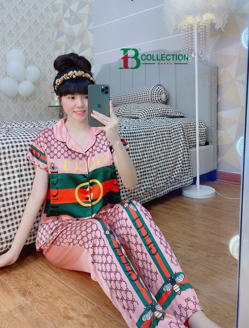ĐỒ BỘ  PIJAMA SATIN GUCCI SIÊU CẤP