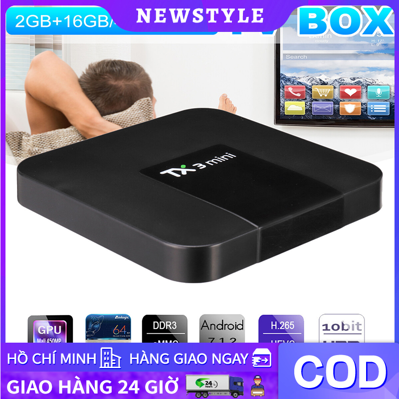 【HCM Vận Chuyển Nhanh】Android Tivibox TX3 Mini RAM 2GB ROM 16GB Android 10 4K UltraHD