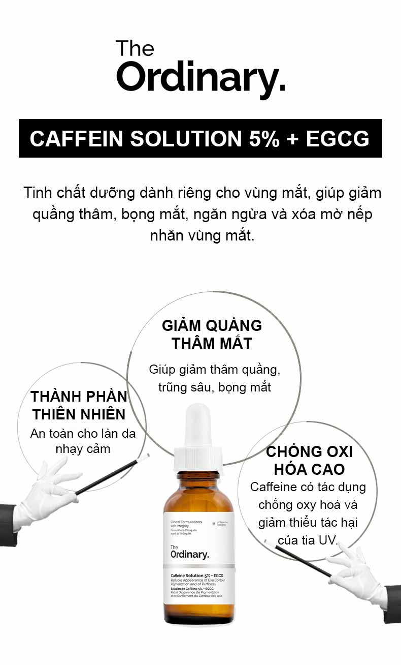 [HCM]Tinh Chất Giảm Quầng Thâm Và Bọng Mắt The Ordinary Caffein Solution 5% + EGCG 30ml