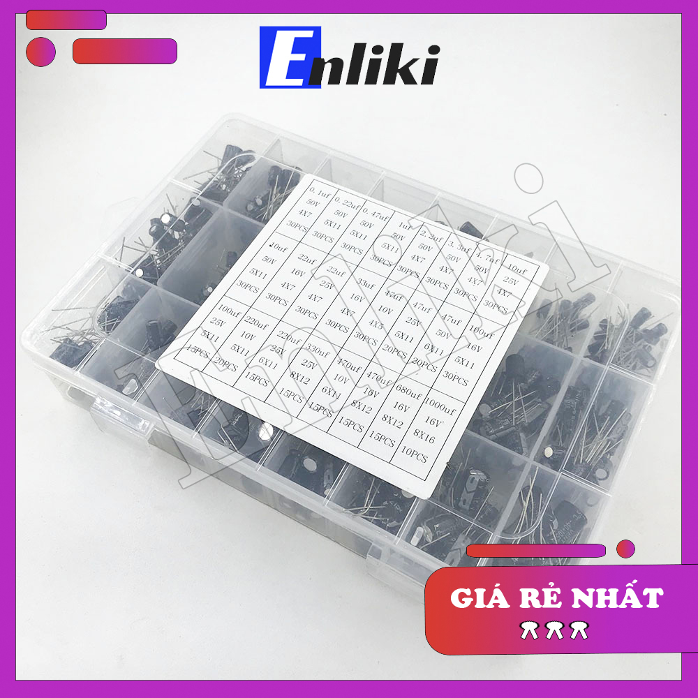 COMBO 24 Loại Tụ Hóa 0.1uF - 1000uF (500 cái)